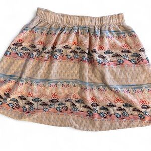 Lauren Conrad Skirt Preppy Pink Beach Umbrella Pockets Flare Cotton Small